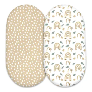 Boho Rainbow Bassinet Sheets Set of 2